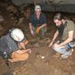 French geo-archeologists and anthropo-biologists study remains in the Iroungou cave, southern Gabon