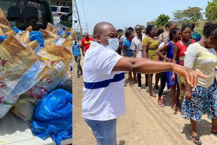 Hassan Ayariga shares food items to the needy using the best method seen so far (video)