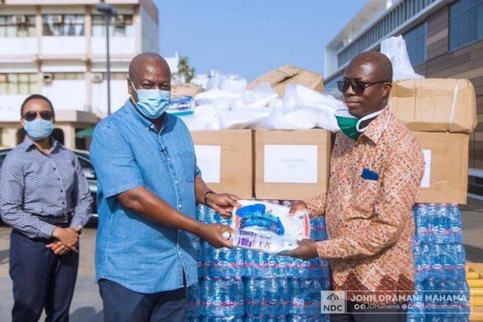 Mahama donates PPEs to Ridge Hospital