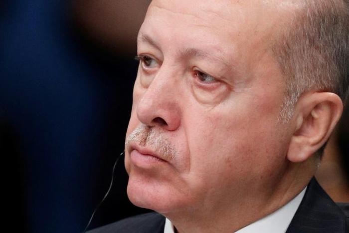 The closed-door meeting took place in Istanbul's Ottoman-era Dolmabahce Palace; pictured is Turkey's President Recep Tayyip Erdogan on December 4, 2019