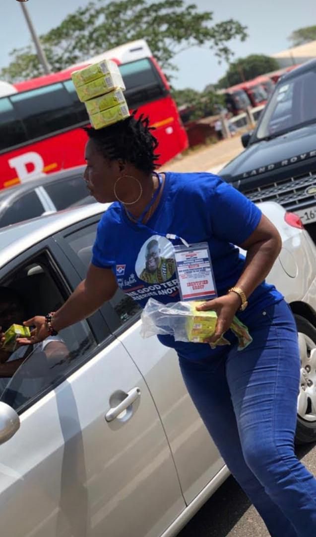 NPP supporter selling fruit juice