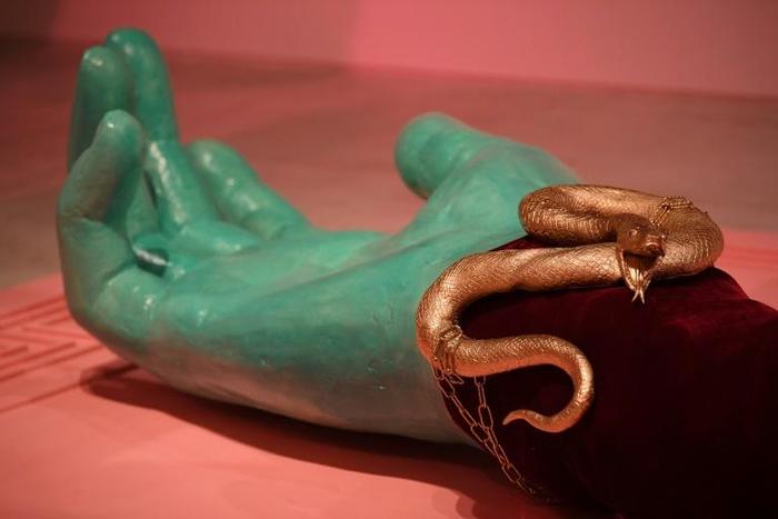 A section of an artwork entitled 'DC: Semiramis, 2019’ by Tai Shani, one of the four artists named winners of the prestigious Tuner Prize after they formed a collective to share the award after being shortlisted