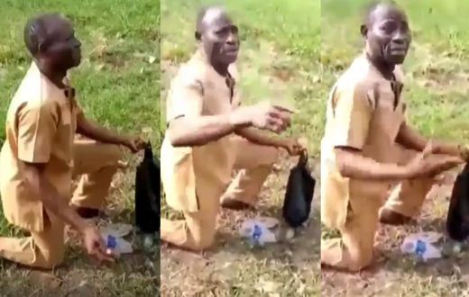 “I wanted to use it for experiment” - Pastor nabbed packing human faeces (video)