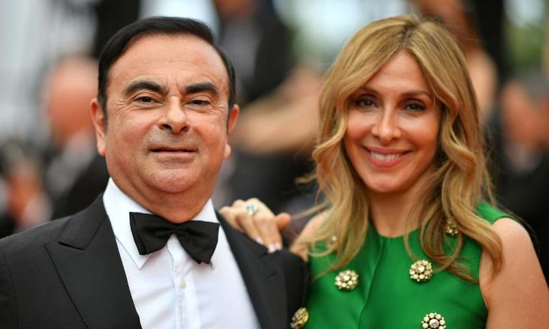 Carole and Carlos Ghosn at Cannes film festival in happier times