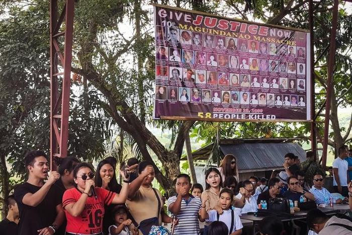 Relatives of the 58 people slain in the country's worst political massacre, visit the site of the killings took place in Ampatuan, Maguindanao province on the southern island of Mindanao