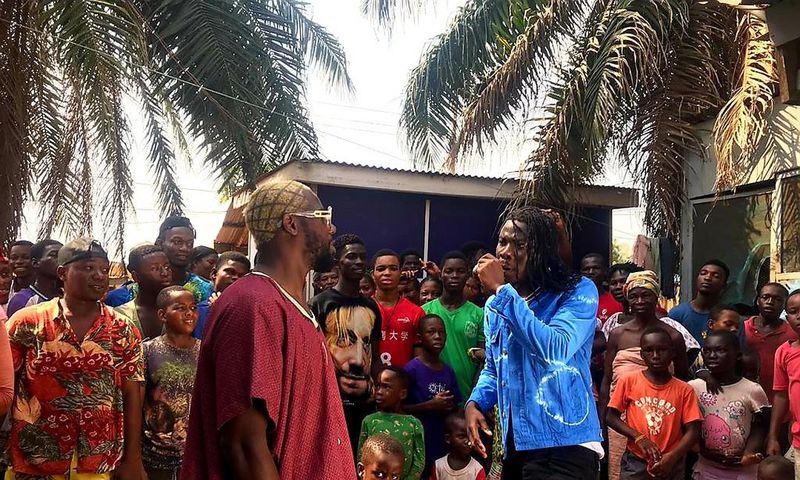 Beniton and Stonebwoy on set for 'Struggles'