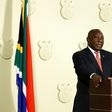 South African President Cyril Ramaphosa addresses the nation on the COVID-19 epidemic in Pretoria on March 15, 2020; Ramaphosa said the country would close its borders to all foreign nationals from countries highly impacted by the virus