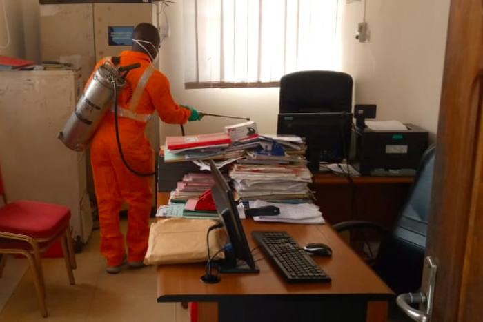 Jospong Group disinfect all its offices, determined to help government fight COVID-19
