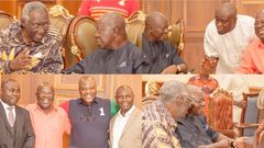 Otumfuo hangs out with Kufuor, Ibrahim Mahama and Sam Jonah