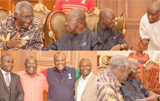 Otumfuo hangs out with Kufuor, Ibrahim Mahama and Sam Jonah