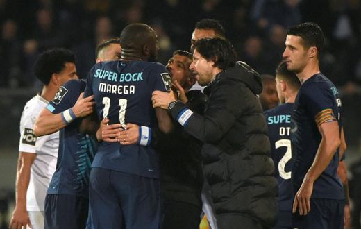 Players from both sides as well as Porto coach Sergio Conceicao attempted to stop Moussa Marega from leaving the pitch