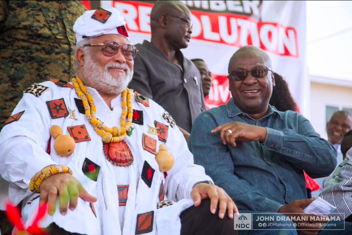 Rawlings and Mahama all smiles