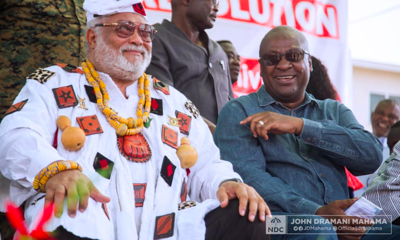 Rawlings and Mahama all smiles