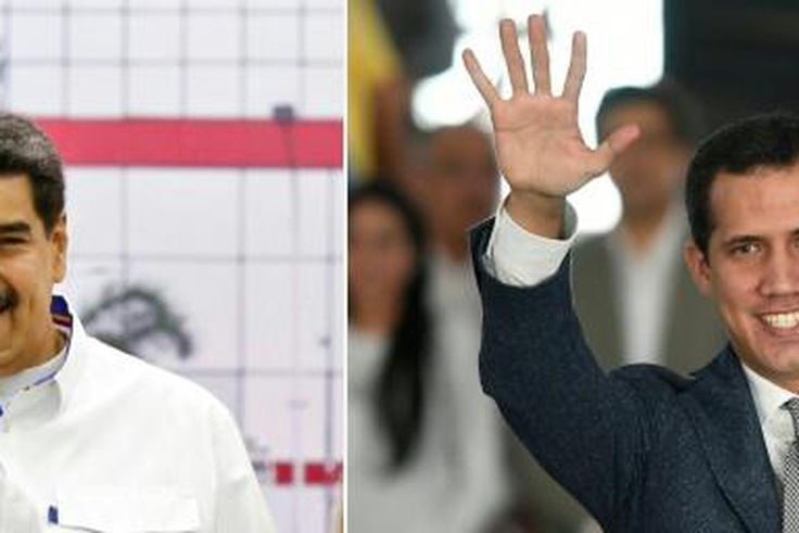 Washington suggested that both leftist Venezuean president Nicolas Maduro (L) and his rival Juan Guaido -- previously backed by the US -- step aside in favour of a transitional administration made up of members of both their parties