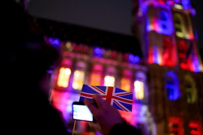 Ahead of Britain's departure from the EU, Brussels' Grand-Place was on Thursday lit in red, white and blue