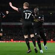 King Kev: Kevin De Bruyne scored twice as Manchester City cruised past Arsenal