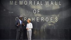 European Commission President Ursula von der Leyen (R) met with African Union Commission Chairman Moussa Faki Mahamat in the Ethiopian capital