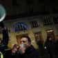 Protesters were demonstrating outside the theatre against Macron's reforms
