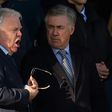 New Everton manager Carlo Ancelotti (right) watched the Toffees 0-0 draw with Arsenal