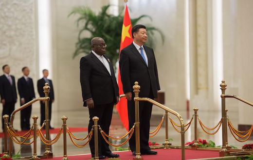 Ghana's President Nana Addo Dankwa Akufo-Addo and Chinese President Xi Jinping