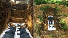 This university lets students lie in “purification grave” to reconcile with death (video)