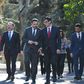 Spanish ministers welcome the Catalan government delegation prior to holding a meeting between both executives at the Moncloa Palace in Madrid