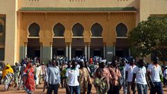 File picture of the Grand Mosque of Niamey, Niger's capital. Places of worship have been closed to prevent the spread of coronavirus -- a measure that has stoked anger in the deeply religious country