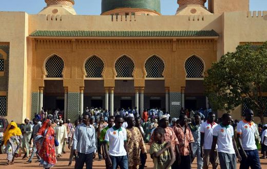 File picture of the Grand Mosque of Niamey, Niger's capital. Places of worship have been closed to prevent the spread of coronavirus -- a measure that has stoked anger in the deeply religious country