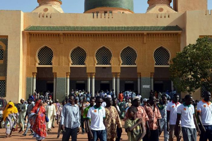File picture of the Grand Mosque of Niamey, Niger's capital. Places of worship have been closed to prevent the spread of coronavirus -- a measure that has stoked anger in the deeply religious country