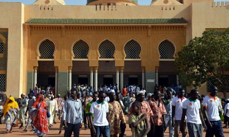 File picture of the Grand Mosque of Niamey, Niger's capital. Places of worship have been closed to prevent the spread of coronavirus -- a measure that has stoked anger in the deeply religious country