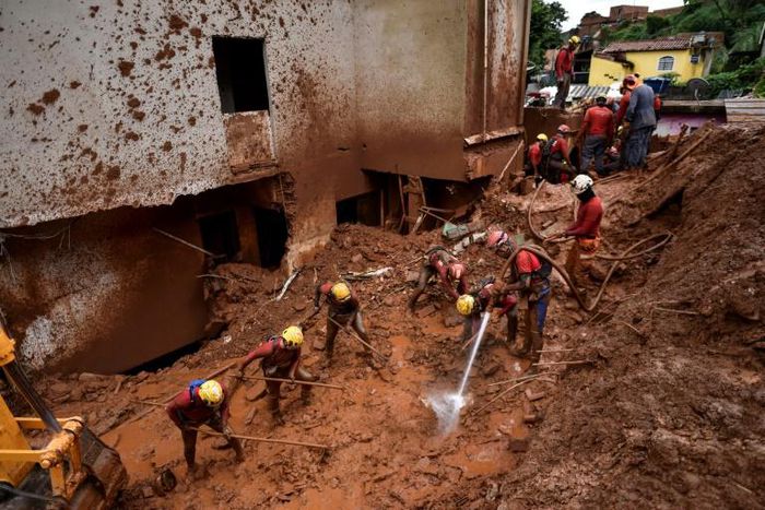 Rescue workers were searching for survivors on January 26, 2020 after a landslide in Belo Horizonte, capital of storm-hit Minas Gerais state in southeastern Brazil