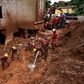 Rescue workers were searching for survivors on January 26, 2020 after a landslide in Belo Horizonte, capital of storm-hit Minas Gerais state in southeastern Brazil