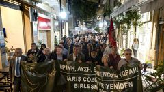 Cypriot demonstrators from both sides of the divided island marched in Nicosia to call for progress in reunifications talks