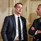 Greek Prime Minister Kyriakos Mitsotakis (L) with UEFA president Aleskander Ceferin