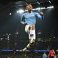Manchester City striker Gabriel Jesus celebrates his second goal against Everton