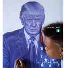 Donald Trump expresses surprise as Nigerian artist draws an unbelievable portrait of him (photos)