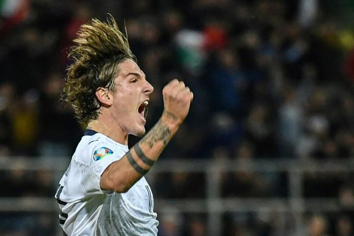 Nicolo Zaniolo scored his first ever goals for Italy in their final Euro 2020 qualifier in Palermo.