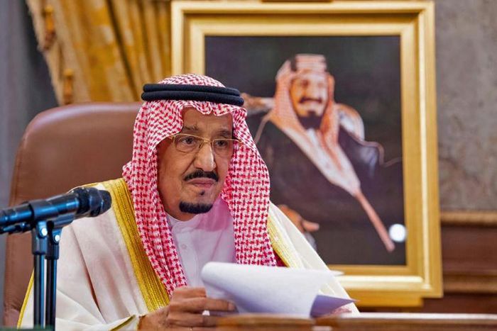 A handout picture provided by the Saudi Royal Palace on March 19, 2020 in the capital Riyadh shows Saudi King Salman bin Abdulaziz, who will chair the G7 meeting "to advance a coordinated global response to the COVID-19 pandemic"