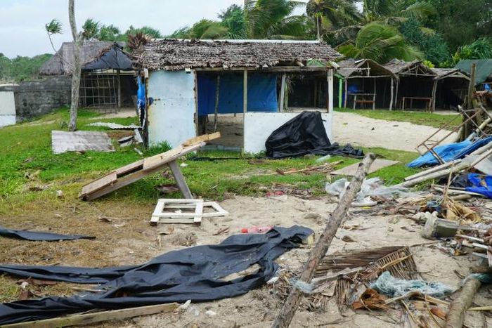 Damage caused by Harold near Vanuatu's capital Port Vila is shown on April 7. The storm is now moving towards Fiji