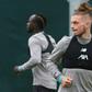 Liverpool midfielder Harvey Elliott takes part in a training session