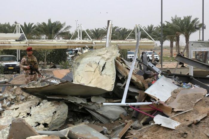 A civilian cook was among the dead in the retaliatory US strikes which hit the unfinished airport serving the Iraqi shrine city of Karbala among other targets