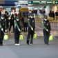 Cleaners spray disinfectant at Seoul's Incheon international airport after South Korea confirmed its first case of the SARS-like virus
