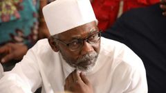 Mohammed Adoke, Nigeria's former attorney general, is pictured January 22, 2020, in Abuja; Adoke has been charged over a $1.3 billion dollar oil scandal involving international majors Shell and Eni