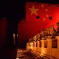 The ancient temple of Karnak in southern Egypt is lit up with the colours of the Chinese flag in solidarity with Beijing over the novel coronavirus