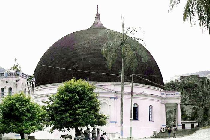 The 220 year-old Our Lady of the Immaculate Conception church in Milot, pictured in 2002, lost its dome in the fire