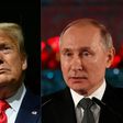 US President Donald Trump (left) has voiced anger at the latest allegations that Russian President Vladimir Putin is supporting his election