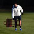 Frank Lampard prepares for a training session at Chelsea's training ground ahead of their Champions League match against Lille