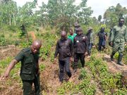 Minister for Lands and Natural Resources, Kweku Asoman-Cheremeh doing some inspections
