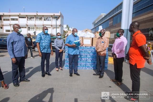 Mahama donates PPEs to Ridge Hospital