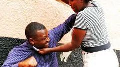 Furious woman beats up husband inside ‘trotro’ for calling her a prostitute (video)
